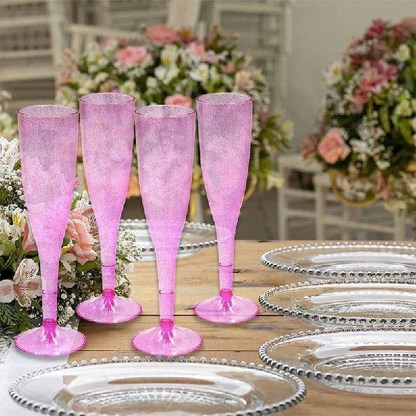 5Pcs Purple Blue Champagne Cup Disposable Plastic Flutes