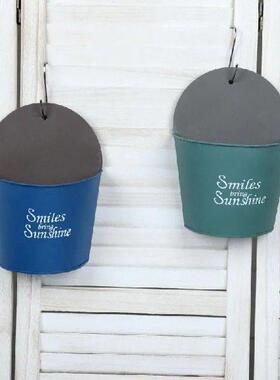 Retro Style Iron Wall Hanging Flower Pot Dried Flower