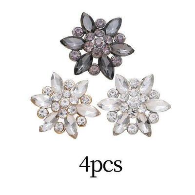 4x Rhinestone Buttons Jewelry Making Wedding DIY Sewing