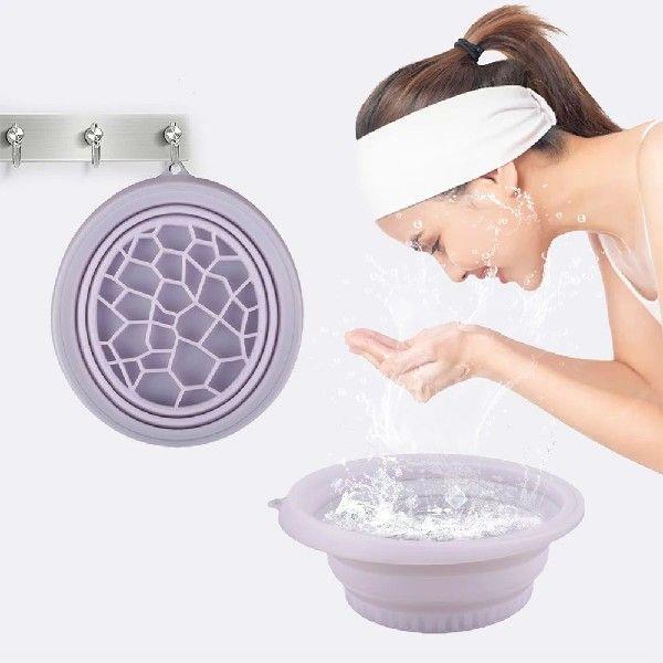 Silicone Face Bowl with Built-in Icetray Collapsible Ice