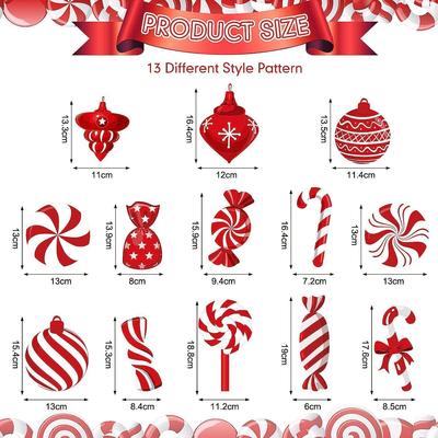 Christmas 26-piece Candy Spiral Ornaments Merry Christmas Or