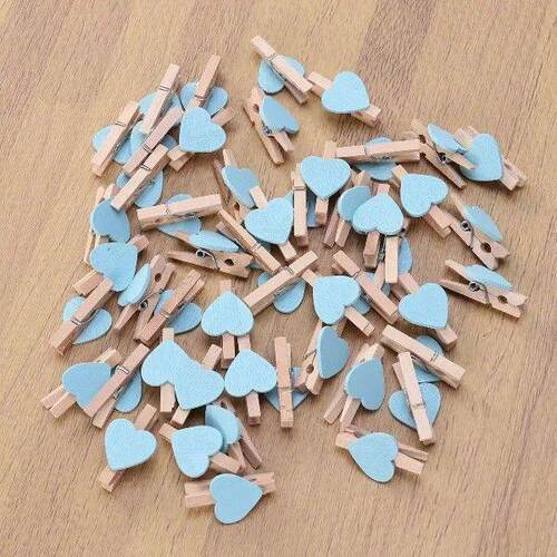50 Pcs Small Wooden Clip Photo Pegs Paper Hook up Clothes