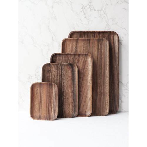 25cm square wooden tray set bread tray