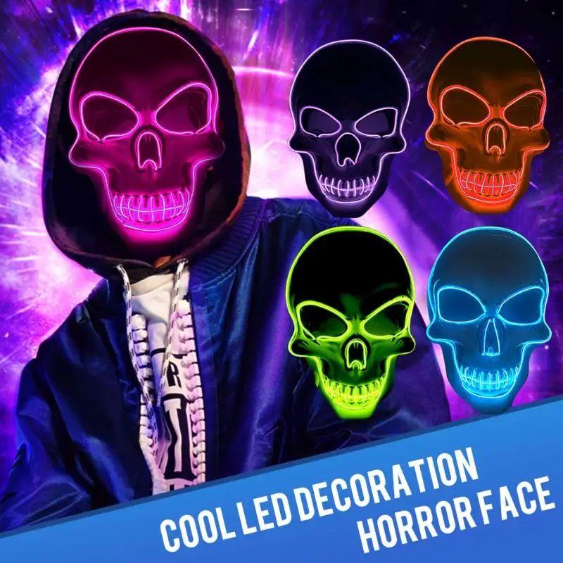 Skull LED Mask Masquerade Masks Neon Mask Light Glow In The