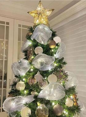 Christmas Ribbon Tree Decoration Mesh Tulle Roll Fabric Pend