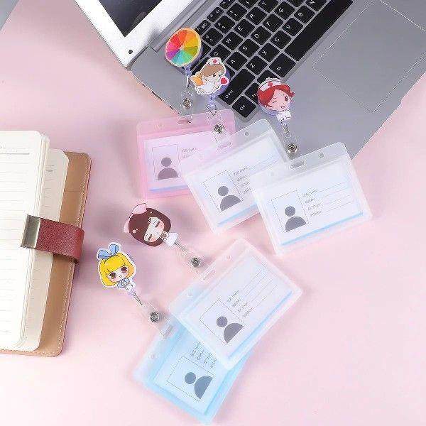 5 Pcs Cartoon Holder Badge Reel Cover Waterproof Set