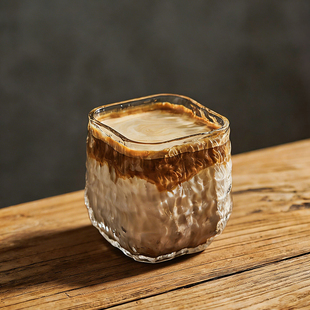 高硼硅玻璃dirty咖啡杯高颜值拿铁杯手工锤纹无铅杯子家用耐高温