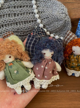 新款韩版手工布艺碎花娃娃一字鲨鱼夹甜美少女后脑勺盘发抓夹发饰