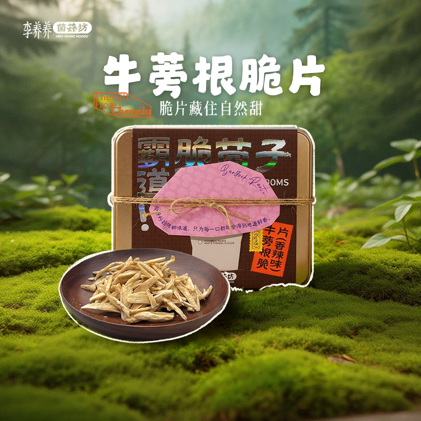 李养养尽膳菌菇坊牛蒡根脆片菌菇脆即食脱水零食伴手礼盒果蔬脆干