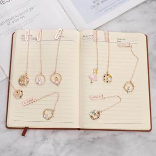 1PC 23cm金属分页标记桃创意书签听