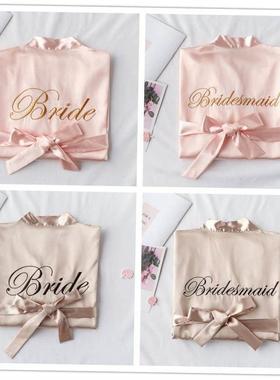 Bride with Team Bride Bathrobe Bride To Be Bridal Shower Bac