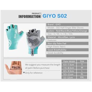 finger Gloves Race Cycle Glov Bicycle Half Sports Giyo Gel
