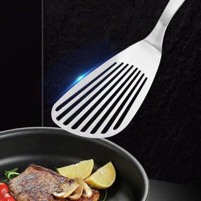 Household Stainless Steel Fry Fish Shovel Slotted Long