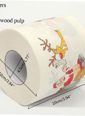 Christmas Toilet Paper Festival Theme Printed Wood Pulp Toil