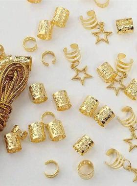 36pcs Star Decor Hair Ring Accessories ,Beads Hair Braid