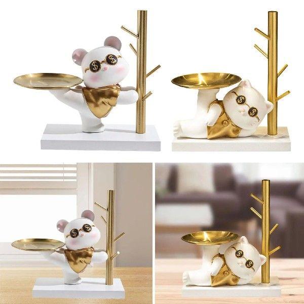 Animal Statue with Storage Tray Gift Table Centerpiece