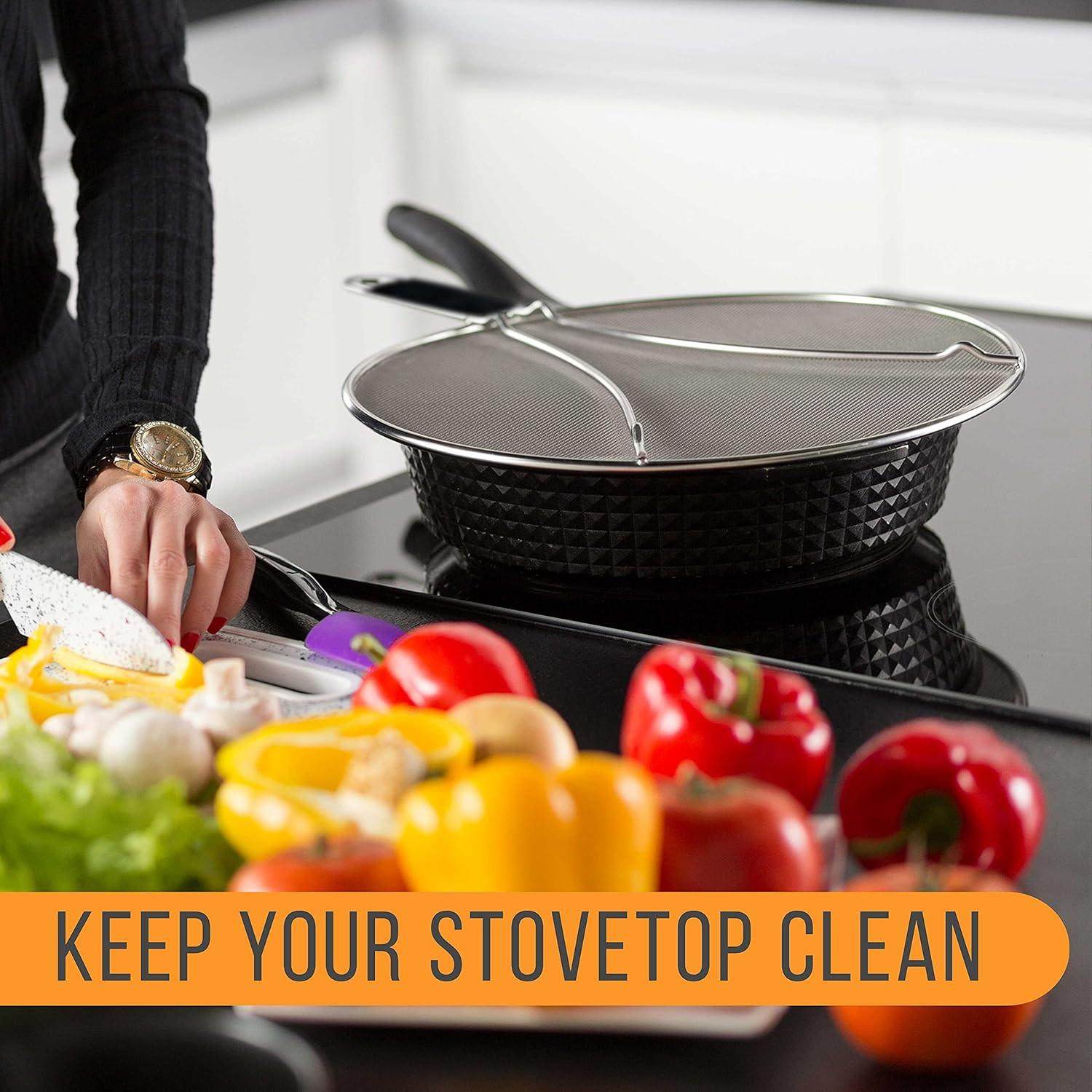 Splatter Screen for Frying Pan Grease Guard Cover Oil Splash