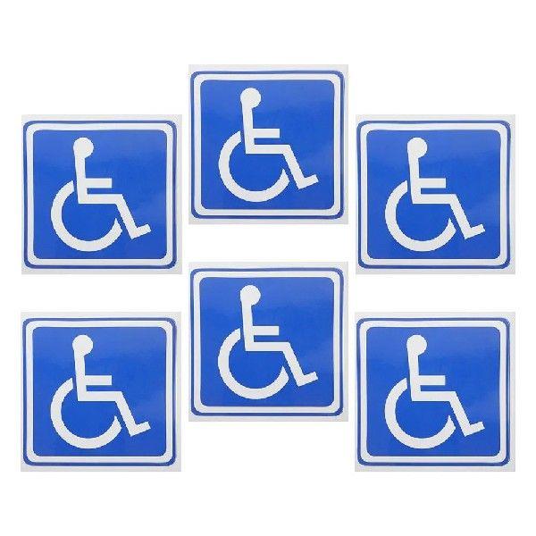6 Sheets Disabled Signage Wheelchair Symbol Labels Decals
