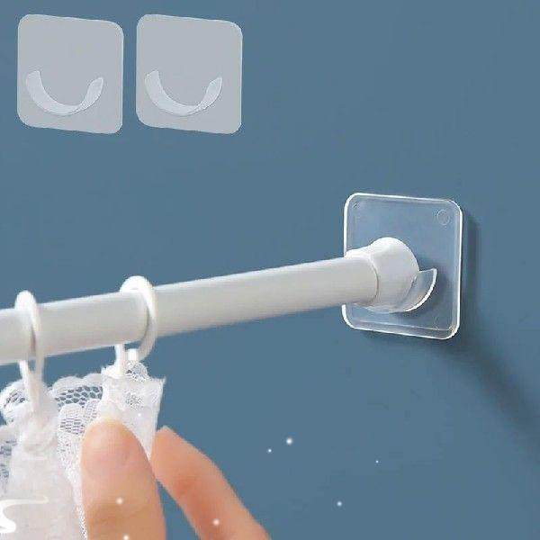 Strong Curtain Rod Bracket Holder Hook Nail-Free Pole