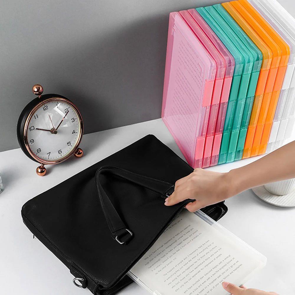 Plastic A4 File Case Document Organizer Box Transparent Stor