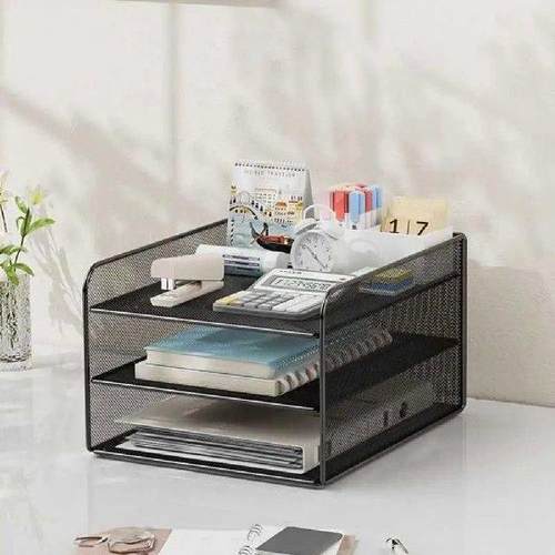 Desktop File Organizer Capacity Metal Mesh Desk Organizer