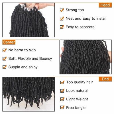 24 Inch Nu Faux Locs Crochet Braids Hair 6 Packs Pre-looped