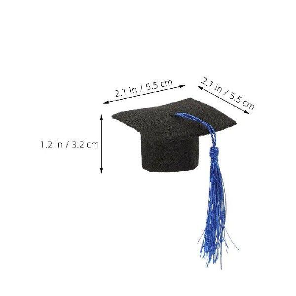 24pcs Mini Hats Tassel Felt Bottle Toppers Cupcake