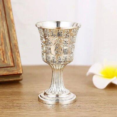 2PCS Retro Metal Small Wineglass Household Anti-Falling