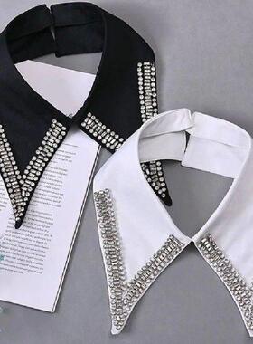 Pearl Fake Collar Shirt Women Detachable Collar Neckline