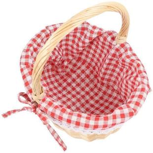 Hood Basket Rattan Little Hand Riding Storage woven Red