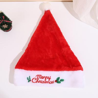 Christmas hat, Santa Claus letter embroidery silk, red snow