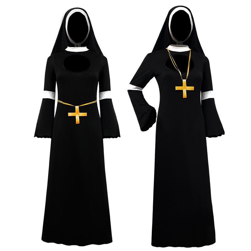 Halloween cosplay costumes Party dance performing nuns dress