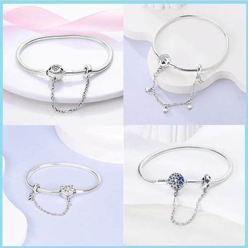 Sterling Silver Bracelet Fit Charms Butterfly Stars Moon Saf