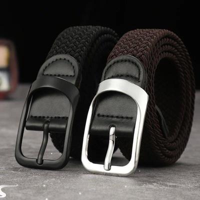 Canvas belt men and women without perforated square buckle b