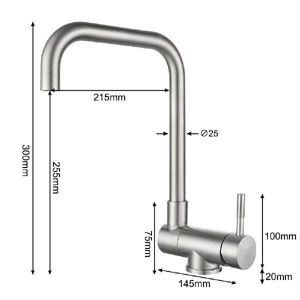 360° Swivel Kitchen Sink Faucet Stainless Steel Folding