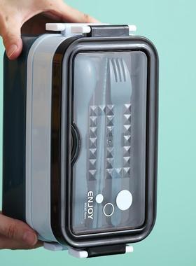 Double layered lunch box, microwave oven, student lunchbox