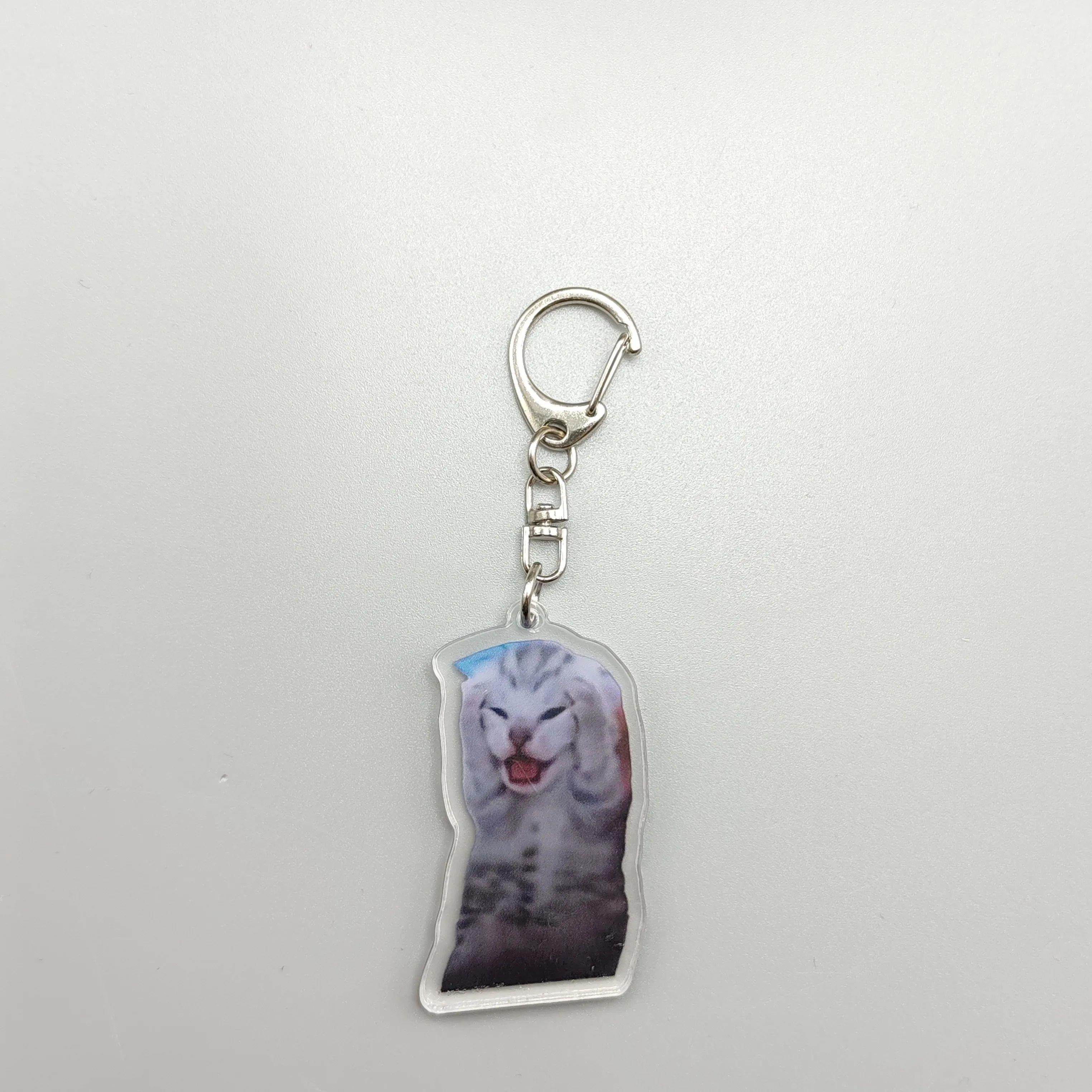Rambling Goat Huh Cat Meme Keychain Confused Cat Memes Cat S