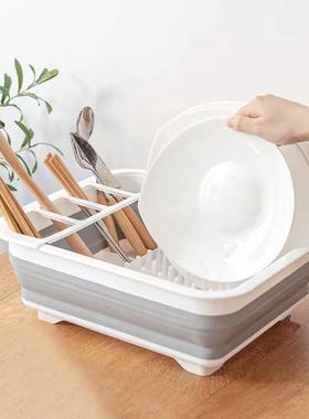 1PC Foldable Kitchen Storage Rack, Household Plastic Bowls,