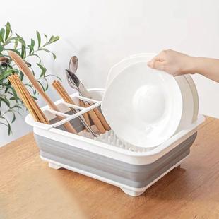 1PC Foldable Kitchen Storage Rack, Household Plastic Bowls,