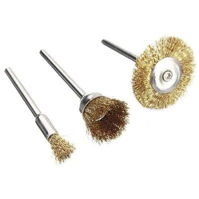 15Pcs/set Steel Wire Brass Mini Brush Rotary Tool for