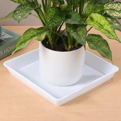 2pcs Flower Pot Trays Raised Edge Drainage PVC Drip Saucers