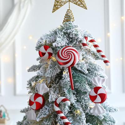 1pc Christmas Hanging Candy Balls Red White Candy Cane Penda