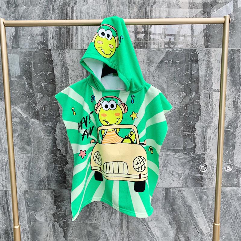 Baby Poncho Towel Hooded Surf Pool Towel Cartoon Child Bathr