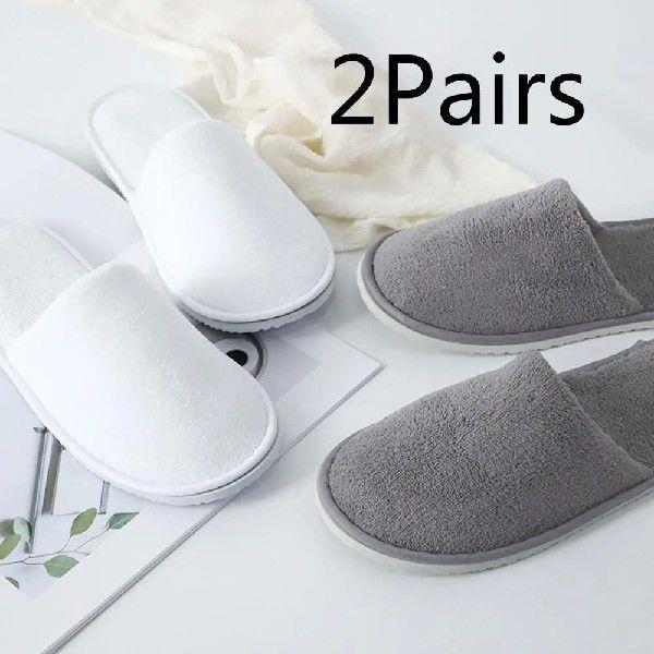 2Pairs Hotel Spare disposable Slippers for Men and Women