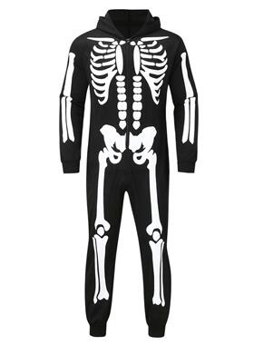 Halloween Carnival Outfit Family Costume Bone Skeleton Jumps