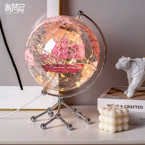 北欧轻奢透明地球仪摆件工艺品