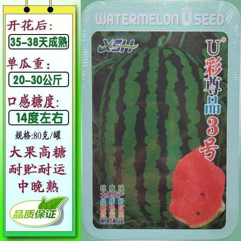 U彩尊品3号东北大西瓜种子懒汉西瓜籽大果甜王西瓜种子基地西瓜种