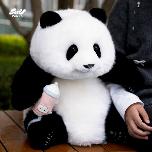 熊猫玩偶西柚熊猫和花