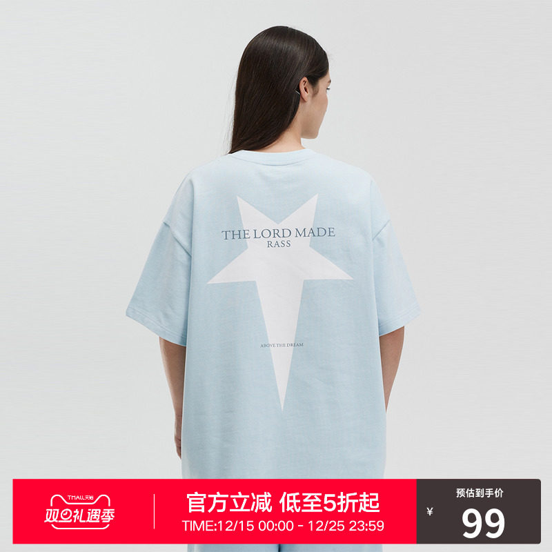 百搭短袖RASS复古情侣装