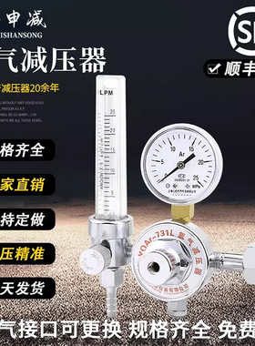 YQAR-731L氩气减压表减压阀氩弧焊机流量计双头氩气表节能减压器